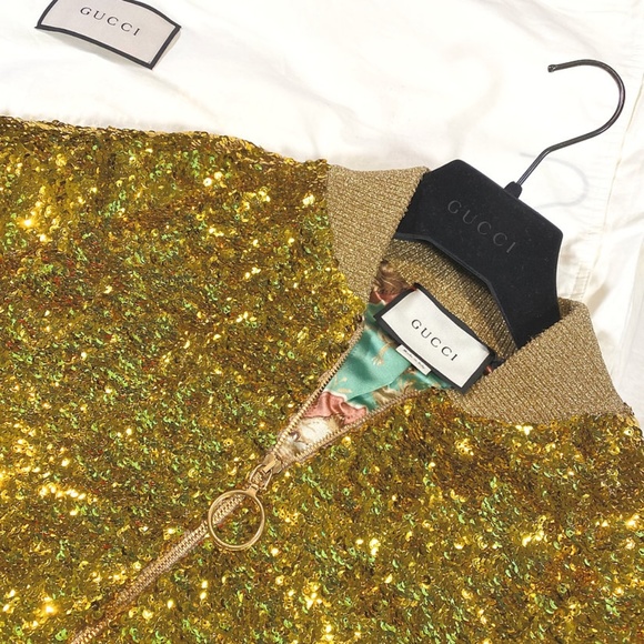 Gucci Gold Sequin Bomber & Evening Jacket - Picture 2 of 13
